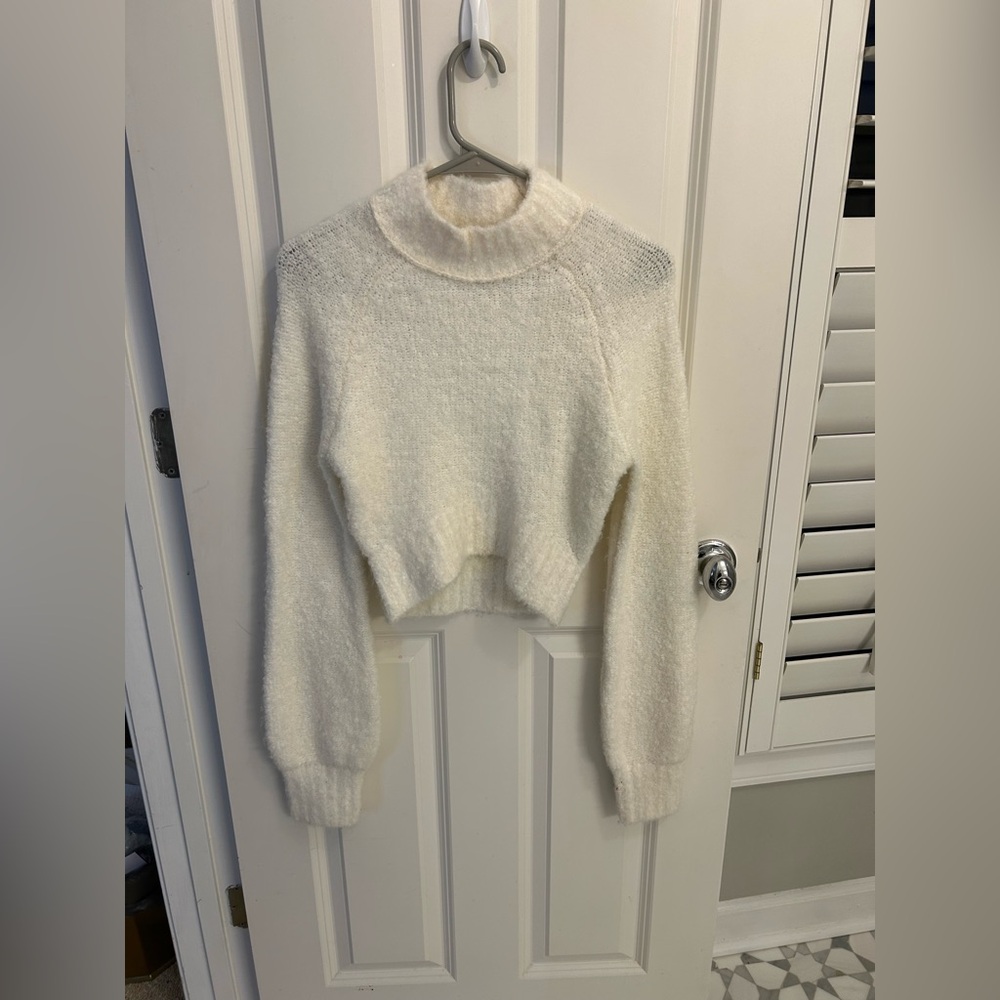 Urban Outfitters White Mock Neck Sweater